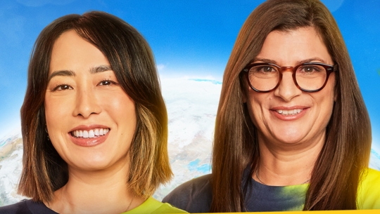   Cheering on Melissa Leong and Leah Wilson as they compete in The Amazing Race for Orygen 