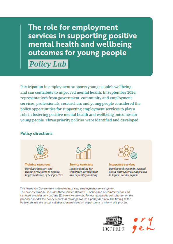 The role for employment services in supporting positive mental health outcomes