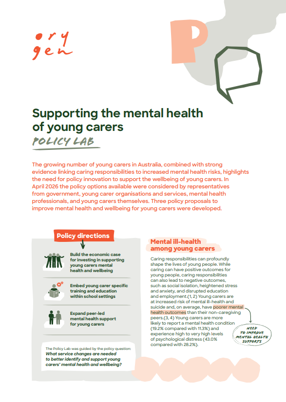 Supporting the mental health of young carers