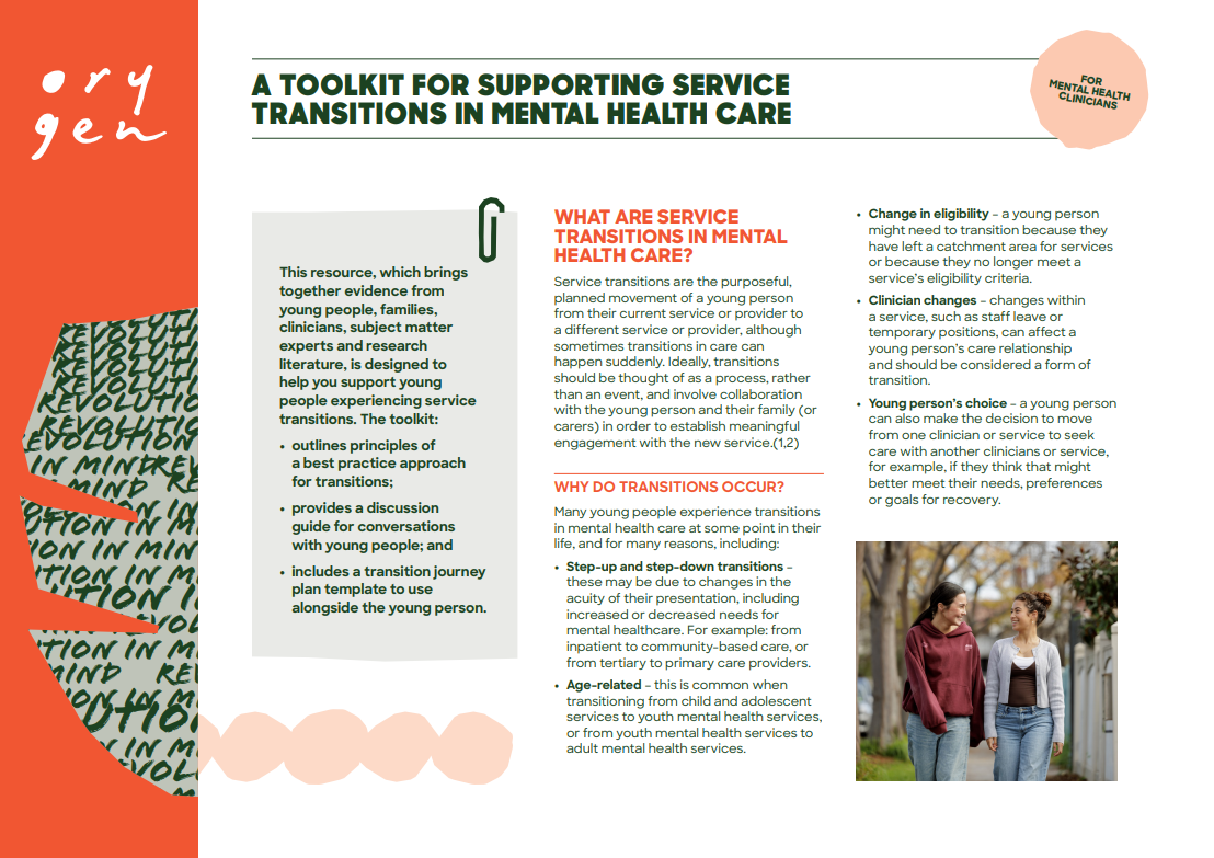 Supporting service transitions in mental health care