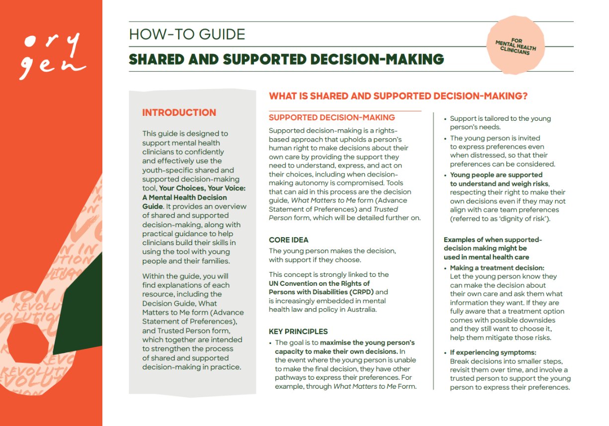 How-to guide: Shared and supported decision-making