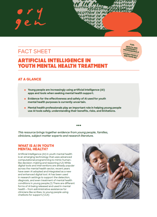 Artificial intelligence in youth mental health treatment