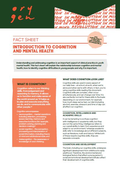 Introduction to cognition and mental health