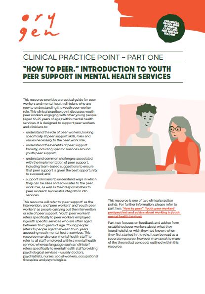 “How to peer.” Introduction to youth peer work in mental health services