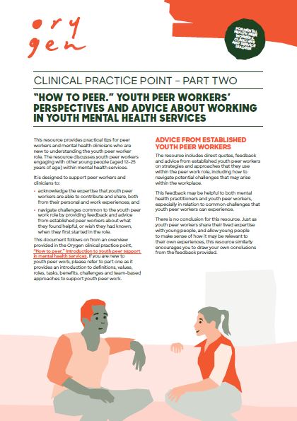 Youth peer workers’ perspectives and advice about working in youth mental health services