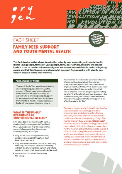 Family peer support + youth mental health