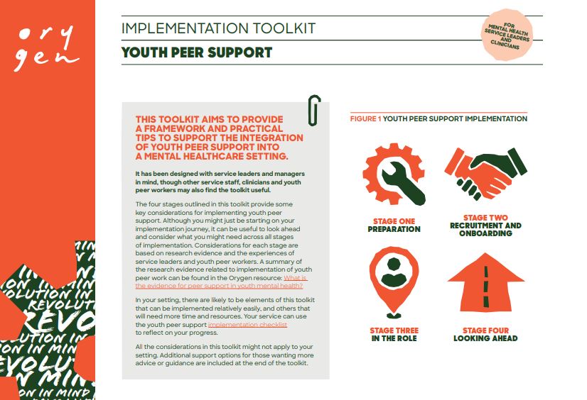 Implementation toolkit and checklist: youth peer support