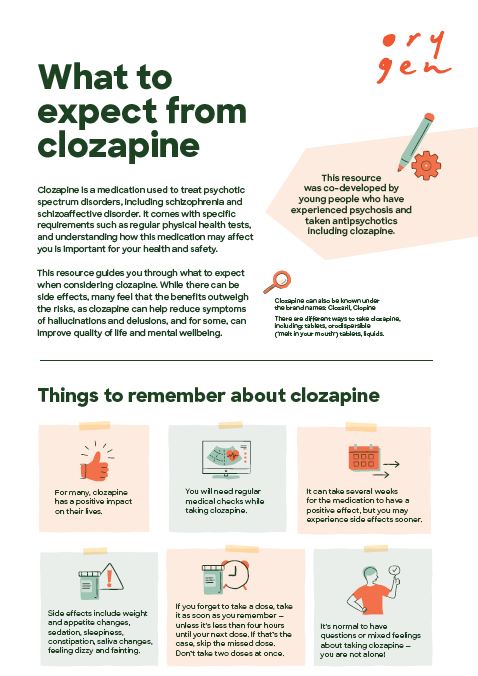 Clopine Ranges Clozapine factsheet - Orygen, Revolution in Mind